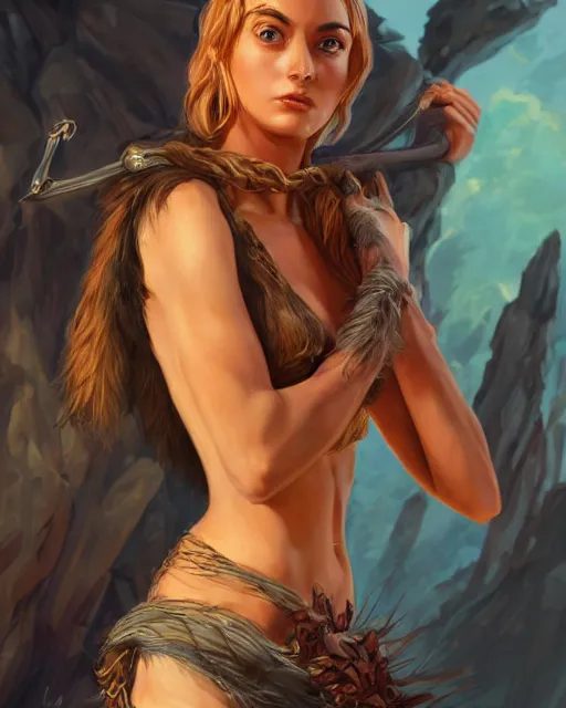 Prompt: Daria Strokous as Robinson Crusoe, fantasy art, in the style of artgerm, illustration, epic, fantasy, intricate, hyper detailed, artstation, concept art, smooth, sharp focus, ray tracing, vibrant, photorealistic