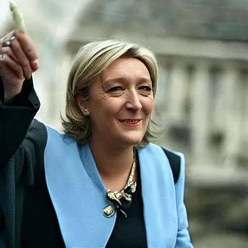 Prompt: marine lepen in harry potter movie