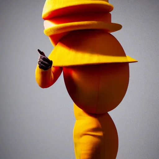 Image similar to photo of elon musk cosplaying as a mango fruit costume, highly detailed, extremely high quality, hd, 4 k, 8 k, professional photographer, 4 0 mp, lifelike, top - rated, award winning, cinematic, realistic, detailed lighting, detailed shadows, sharp, no blur, edited, corrected, trending