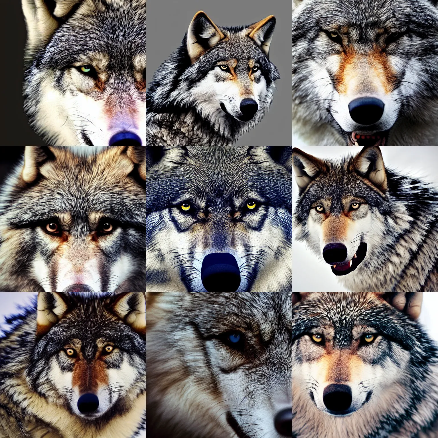 Prompt: close up fur texture of a wolf