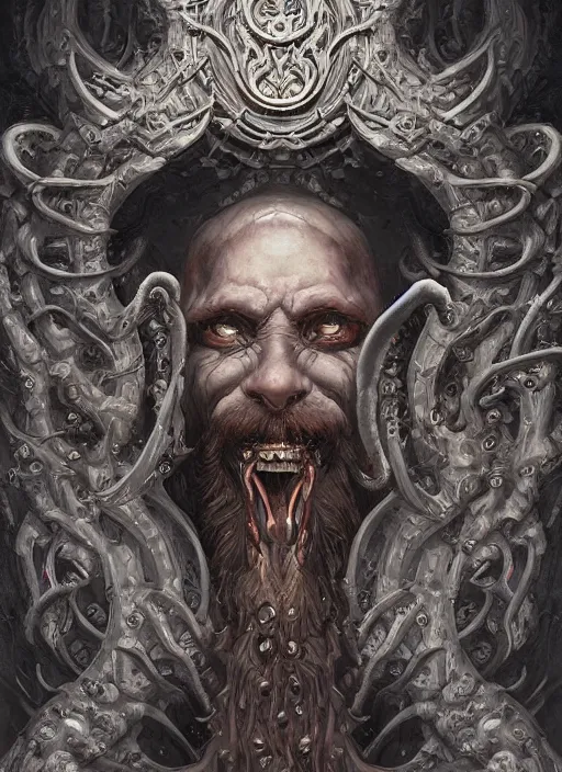 Image similar to digital _ painting _ of _ lovecraftian gods _ by _ filipe _ pagliuso _ and _ justin _ gerard _ symmetric _ fantasy _ highly _ detailed _ realistic _ intricate _ port