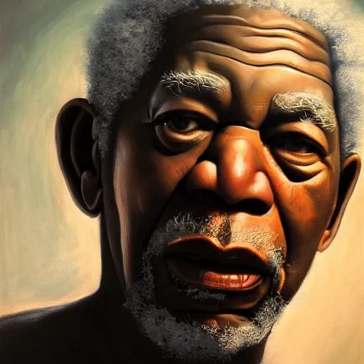 Prompt: ultra realistic portrait painting of morgan freeman as voldemort, art by frank frazetta, 4 k, ultra realistic, highly detailed, epic lighting