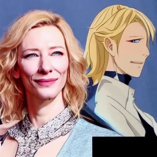 Image similar to cate blanchett as an anime character