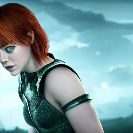 Image similar to Emma Stone in Elden Ring video game