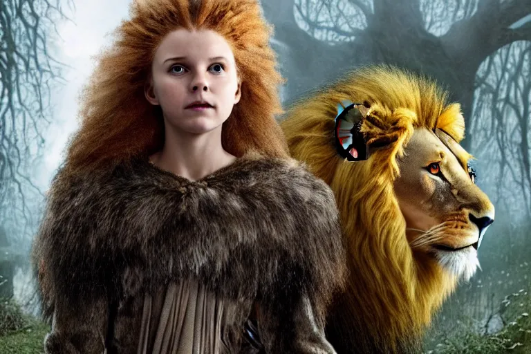 Prompt: lion witch and wardrobe, chronicles of narnia