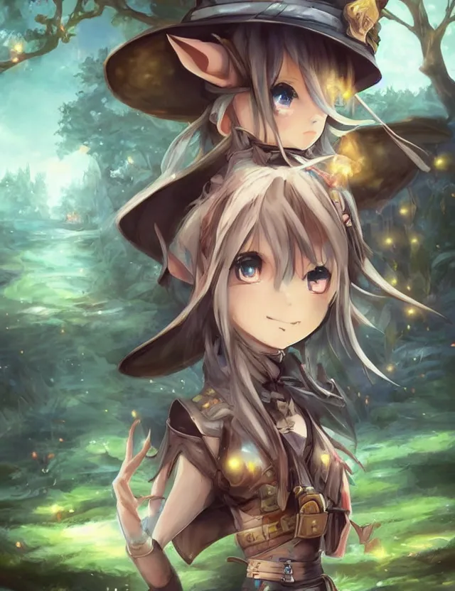 Image similar to scenic wide angle portrait of an elf mining for coal, a cute outfit, somewhat of an anime in fantasy style, trending artwork, made with anime painter studio, by anato finstark, tony sart and an anime artist, collaboration