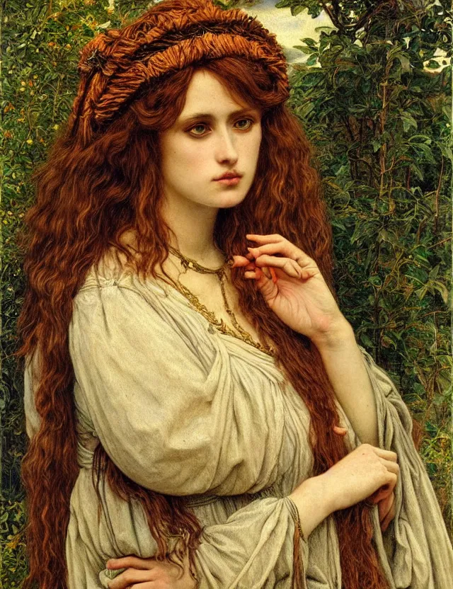 Image similar to muse - priestess of the pre - raphaelites traditional corsican, complex, very detailed, art station, illustration, jurgens, rutkovsky, bugro