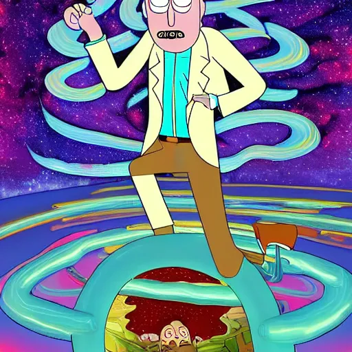 Prompt: Daniel the prophet dreaming of divine magical reflections of knowledge encoded in time and space ultra high quality surrealism style of Rick and Morty