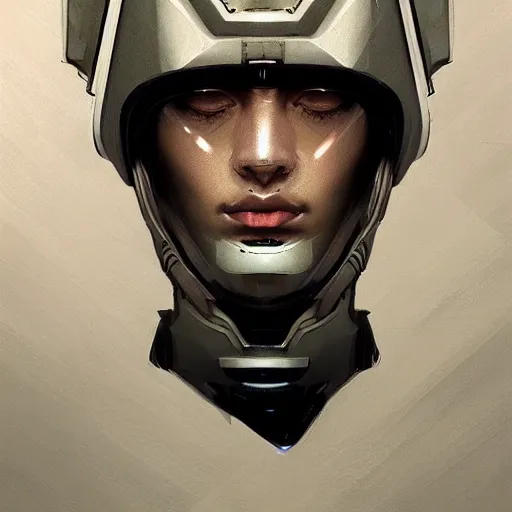 Image similar to concept art of scifi scientist helmet by jama jurabaev, brush stroke, trending on artstation, upper half portrait, symmetry, headpiecehigh quality, extremely detailed