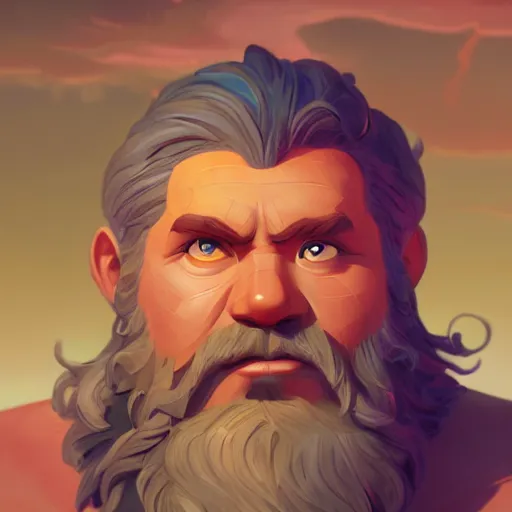 Image similar to Portrait of Ian monkey as Zeus, the greek god, mattepainting concept Blizzard pixar maya engine on stylized background splash comics global illumination lighting artstation lois van baarle, ilya kuvshinov, rossdraws