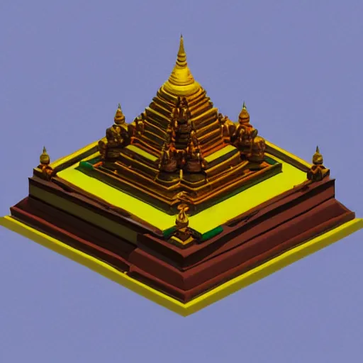 Image similar to isometric low - poly bagan temple