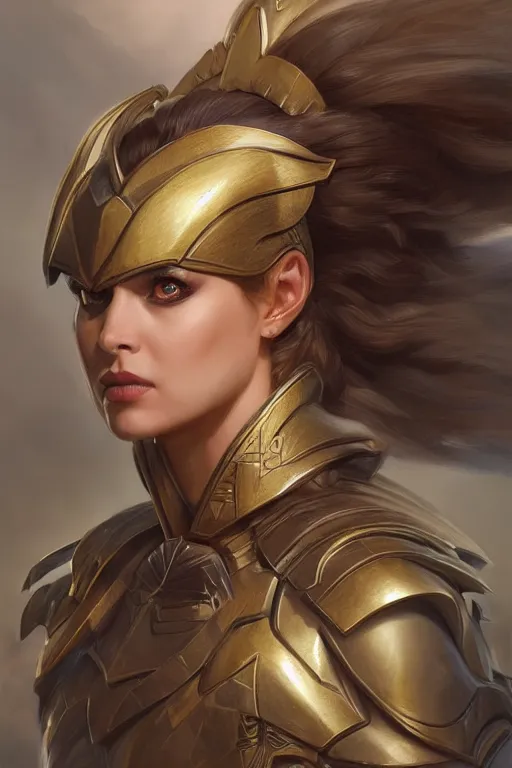 Image similar to amazon valkyrie athena, d & d, fantasy, portrait, highly detailed, headshot, digital painting, trending on artstation, concept art, sharp focus, illustration, art by artgerm and greg rutkowski and magali villeneuve