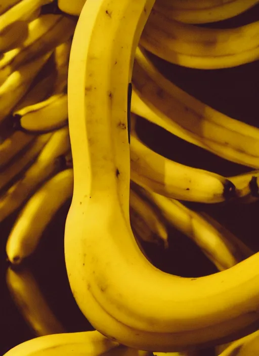 Image similar to banana floating in mid air, radiating aura, motion blur, film grain, cinematic lighting, experimental film, shot on 1 6 mm, soft lighting