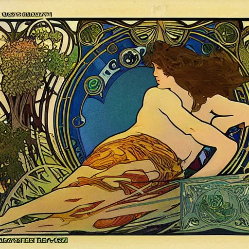 Image similar to Sticker of a ecosystem in a bottle , elegant art nouveau style, Alphonse Mucha, james gurney