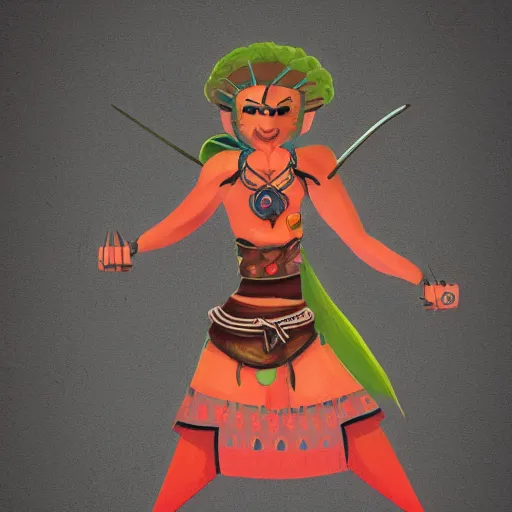 Image similar to a Guiro Rasp Warrior, Character design, concept art