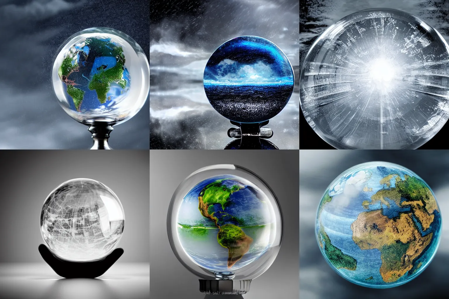 Prompt: epic storm in a transparent glass globe. artwork. closeup, depth of field, dramatic.