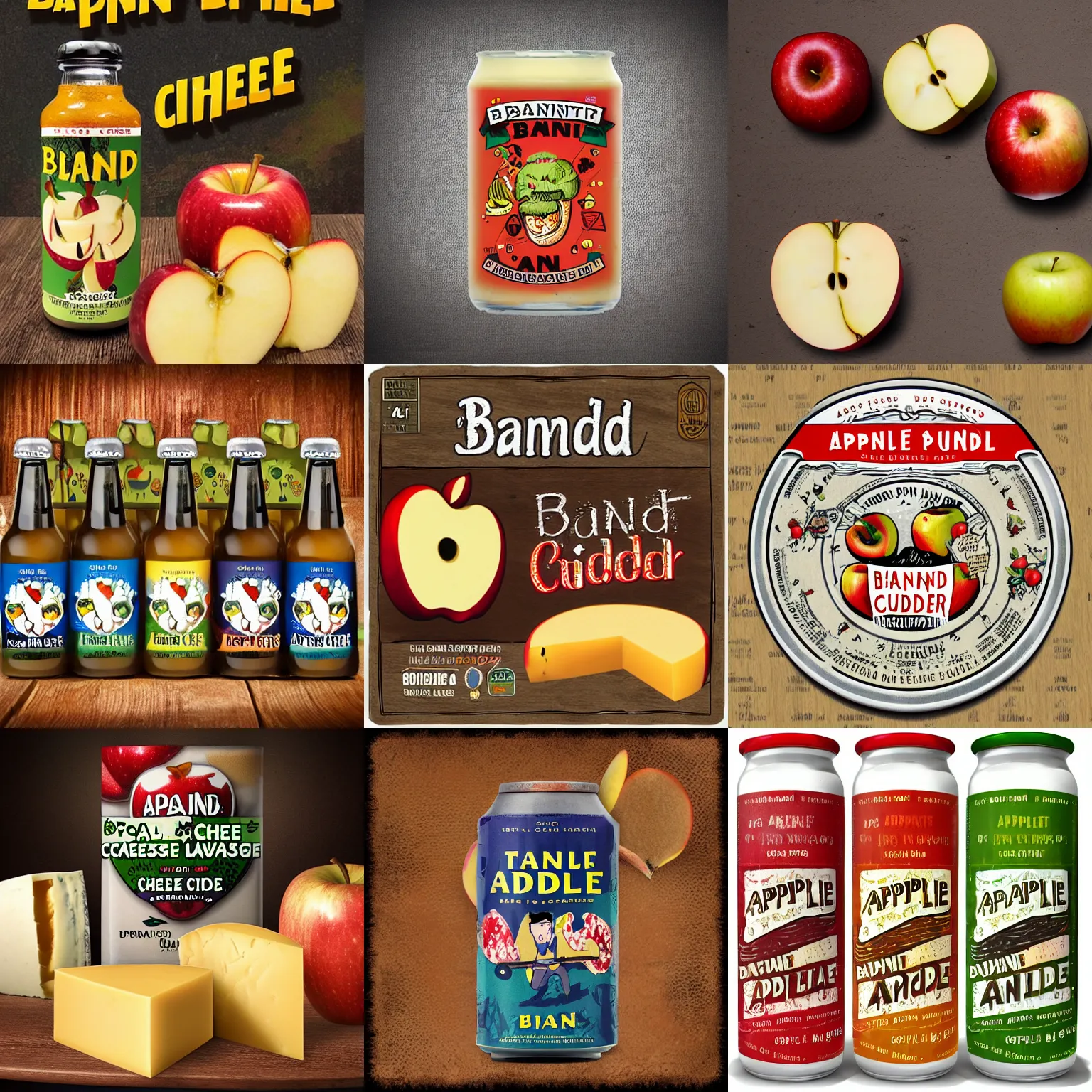 Prompt: - [ ] apple bandit cider cheese flavour, in the style of joan ponc, detailed, 4 k hd