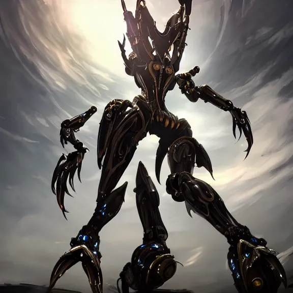 Image similar to highly detailed giantess shot, exquisite warframe fanart, looking up at a giant beautiful majestic saryn prime female warframe, as a stunning anthropomorphic robot female hot dragon, looming over you, elegantly posing over you, sleek bright white armor, camera between towering detailed robot legs, looking up, proportionally accurate, anatomically correct, sharp detailed robot dragon paws, two arms, two legs, camera close to the legs and feet, giantess shot, furry shot, upward shot, ground view shot, leg and hip shot, elegant shot, epic low shot, high quality, captura, realistic, sci fi, professional digital art, high end digital art, furry art, macro art, giantess art, anthro art, DeviantArt, artstation, Furaffinity, 3D realism, 8k HD octane render, epic lighting, depth of field