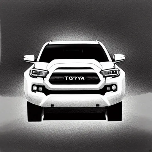 Image similar to “Pencil Sketch of a 2021 Toyota Tacoma TRD Pro”