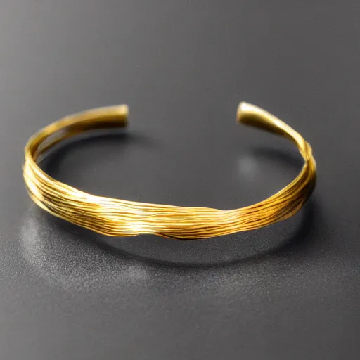 Image similar to arcaic Primitive Gold Bangle, 14K Gold Wire, Single Center sinister gem, Shungite Bangle, Mineral and Gold Jewelry, Product Photography