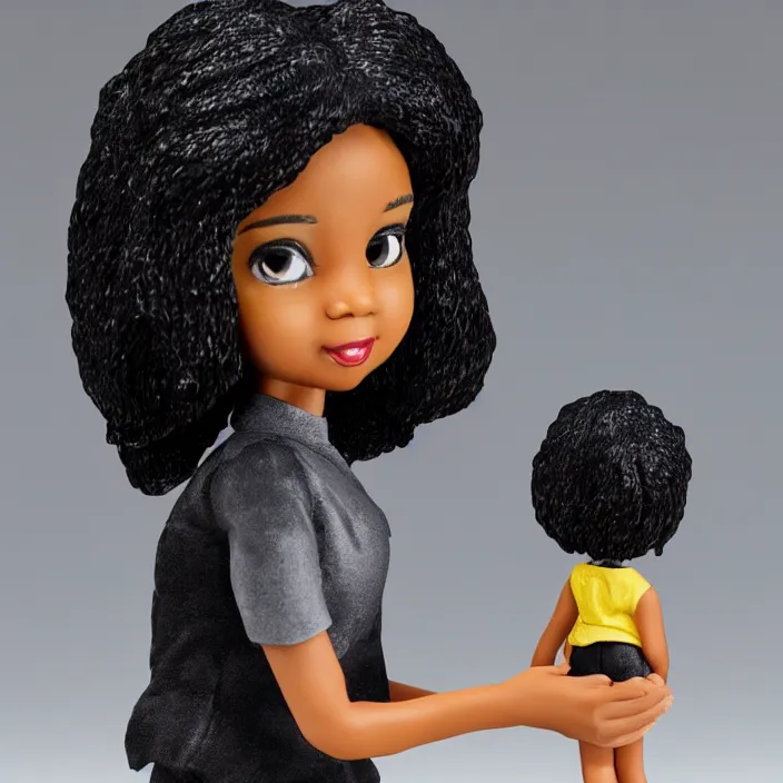 Image similar to black little miss girl, figurine, detailed product photo