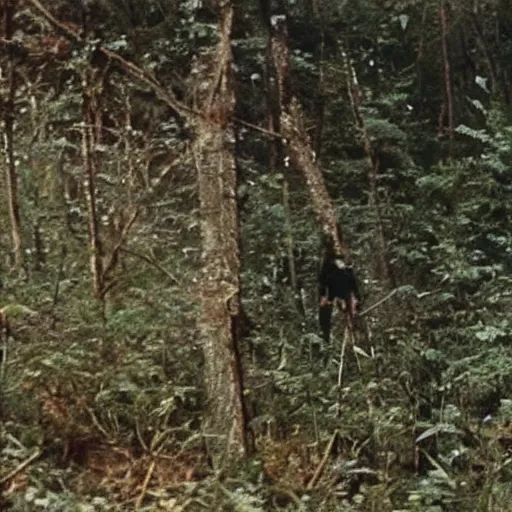 Image similar to A screen capture of found footage video left behind by a missing hiker in 1986