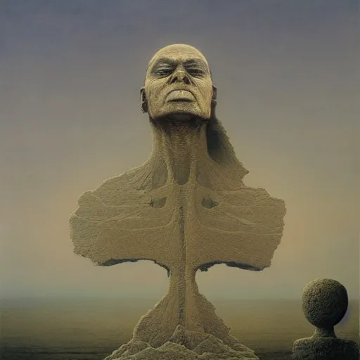 the ego separates by zdzisław beksinski, oil on | Stable Diffusion