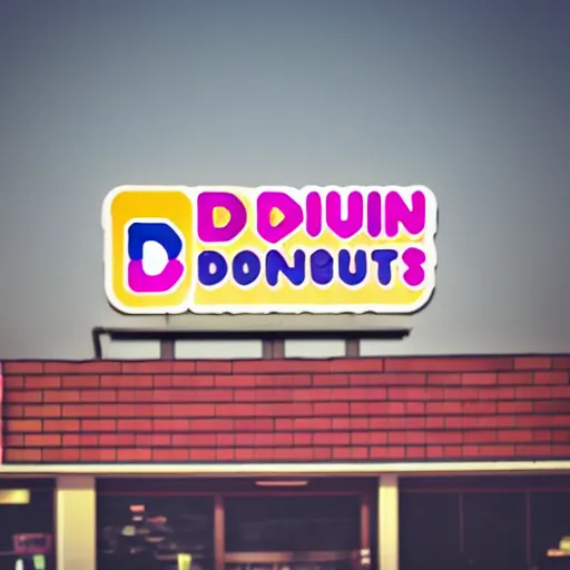 Image similar to a photo of the dunkin donuts logo from far away, digital photography