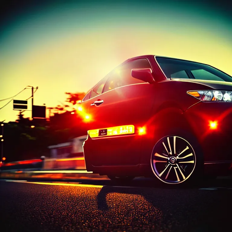 Image similar to close-up-photo TOYOTA CAMRY XV20 middle of street, sunset kanagawa prefecture, night, cinematic color, photorealistic, highly detailed,