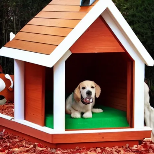 Prompt: dog house mansion for snoopy