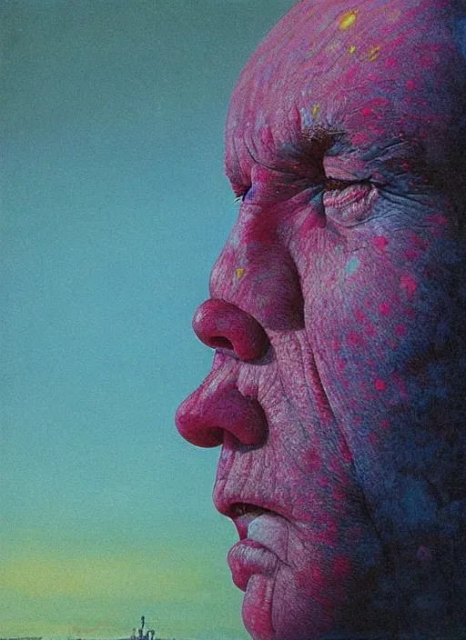 Image similar to alex jones by zdzislaw beksinski and lisa frank