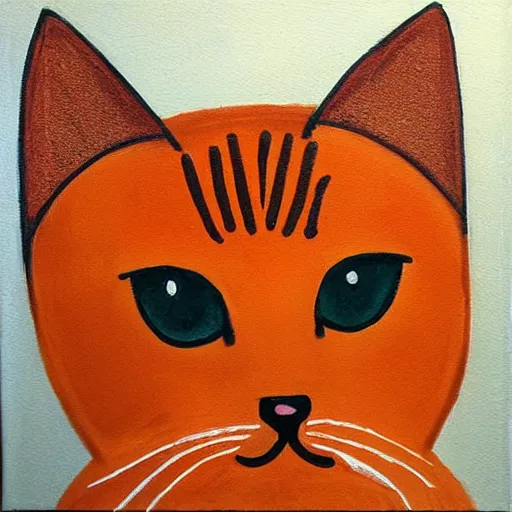 Prompt: an orange kitty front view