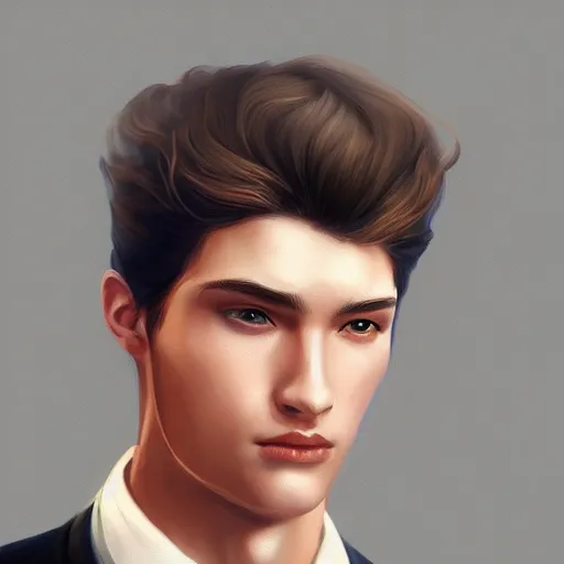 Prompt: young man, handsome, elegant, highly detailed digital painting artstation