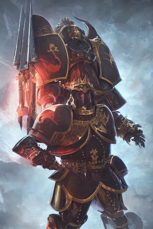 Image similar to queen portrait heros warhammer 4 0 k horus heresy fanart - the primarchs emperor by johannes helgeson animated with vfx concept artist & illustrator global illumination ray tracing hdr fanart arstation zbrush central hardmesh 8 k octane renderer comics stylized