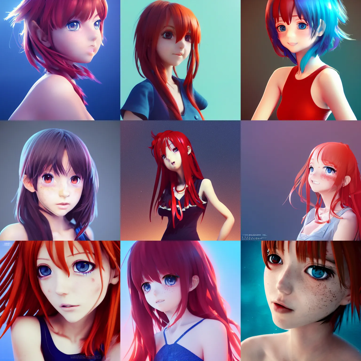 Anime profile picture with a red and blue filter overlay, defined