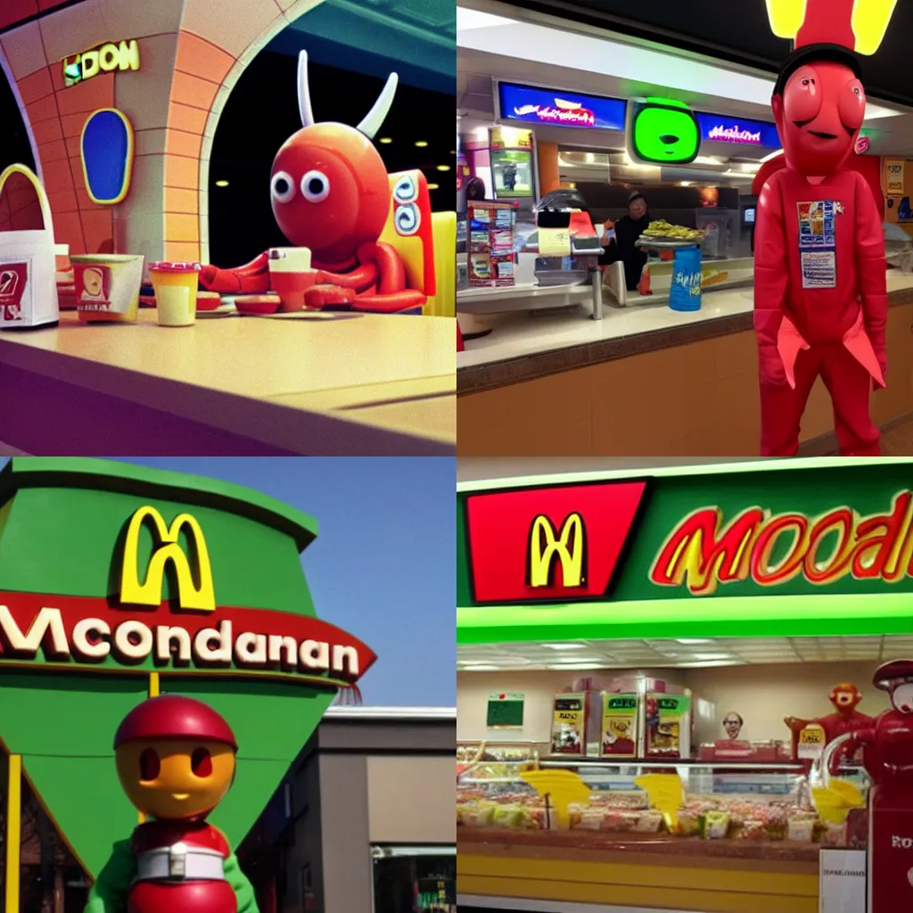 Prompt: a Martian in McDonald’s