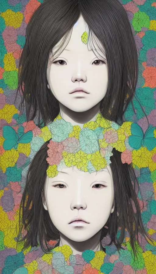 Image similar to a portrait of a girl by inio asano, beeple and james jean, chiho aoshima color scheme