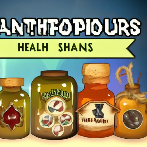 Prompt: health potions showcase