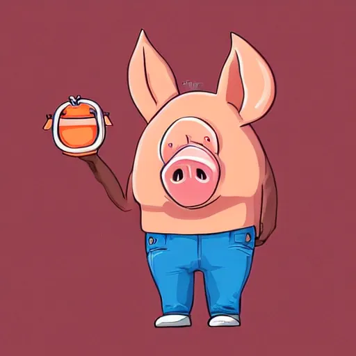 Image similar to cute pig wearing orange inmate clothes