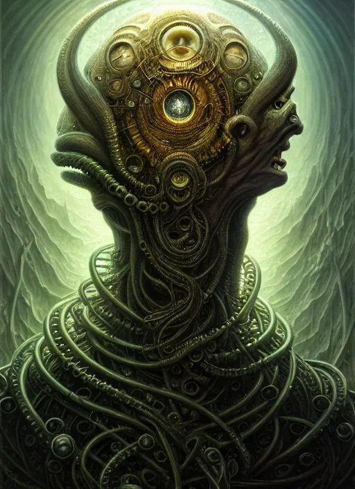 Prompt: realistic portrait of cthulu, a scenic dystopian environment, lovecraftian, intricate, elegant, highly detailed, centered, digital painting, artstation, concept art, smooth, sharp focus, illustration, artgerm, tomasz alen kopera, peter mohrbacher, donato giancola, joseph christian leyendecker, wlop, boris vallejo