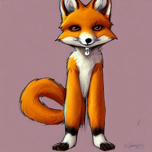 Image similar to an anthropomorphic fox, fursona!!!! trending on furaffinity, by kawacy, by don bluth