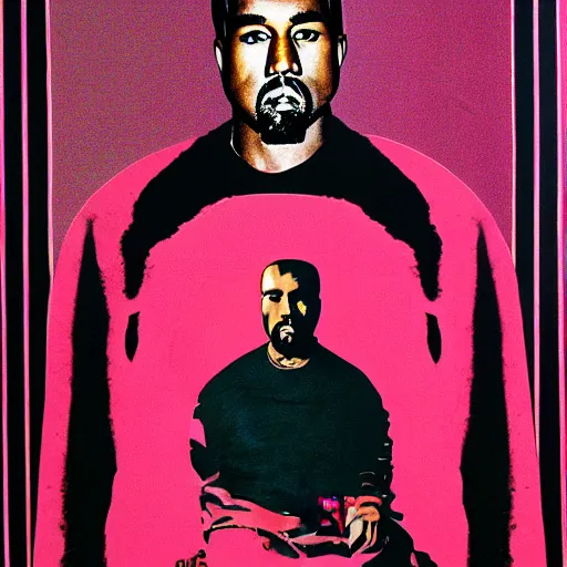 Prompt: kanye west as emperor, by andy warhol