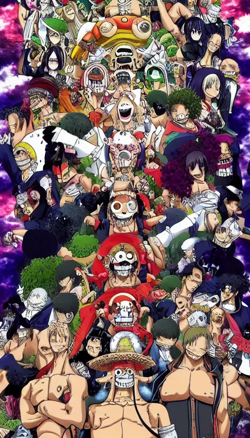 Image similar to The end of an organism, from One piece