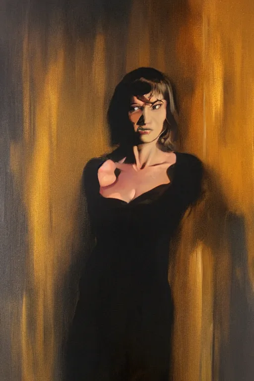 Image similar to your mother in a darkened room, painted by phil hale and rick berry