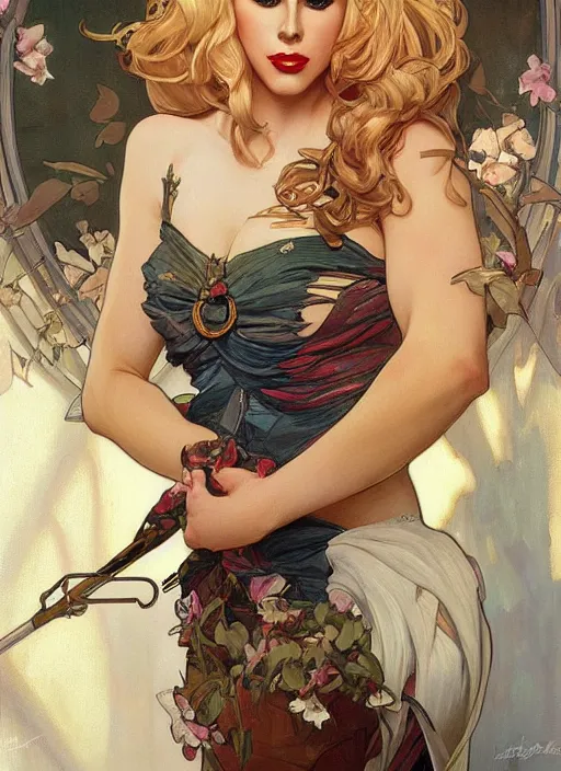 Image similar to katya, drag queen, painting by artgerm and greg rutkowski and alphonse mucha