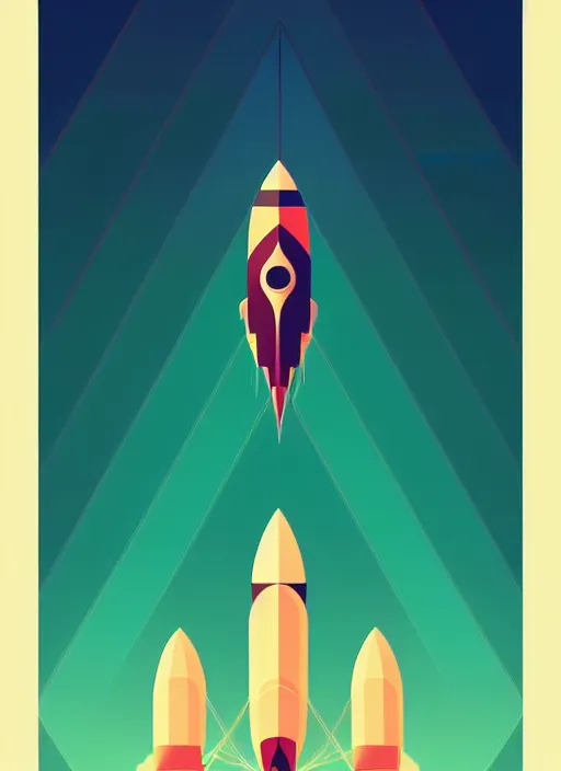 Prompt: symmetry!! vector poster art geometric shapes rocket, centred, detailed, median photoshop filter vector behance, hd by artgerm, by rhads, makoto shinkai and lois van baarle