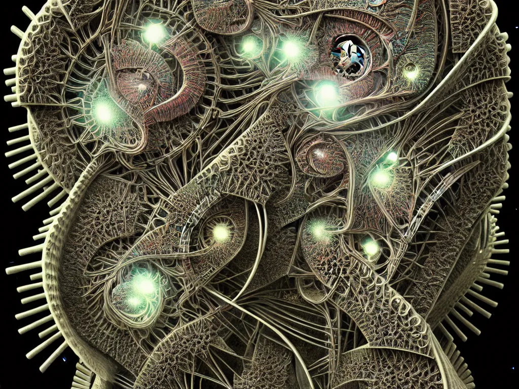 Image similar to highly detailed photo of robot dream fractal, trending on deviantart, neo surrealism, sharp focus, a lot of little details, octane, masterpiece, art by ernst haeckel