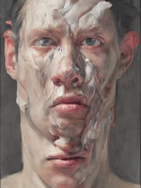 Image similar to ghostly head, portrait by jenny saville