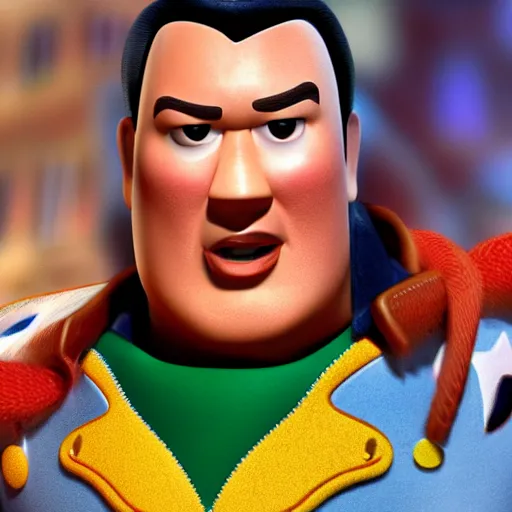 Image similar to Steven Seagal in Toy Story, 4k render