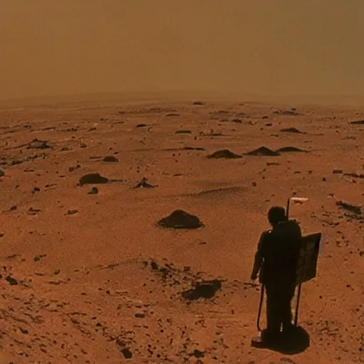 Image similar to film still blade runner set on Mars